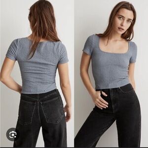 Madewell popcorn top teapot blue